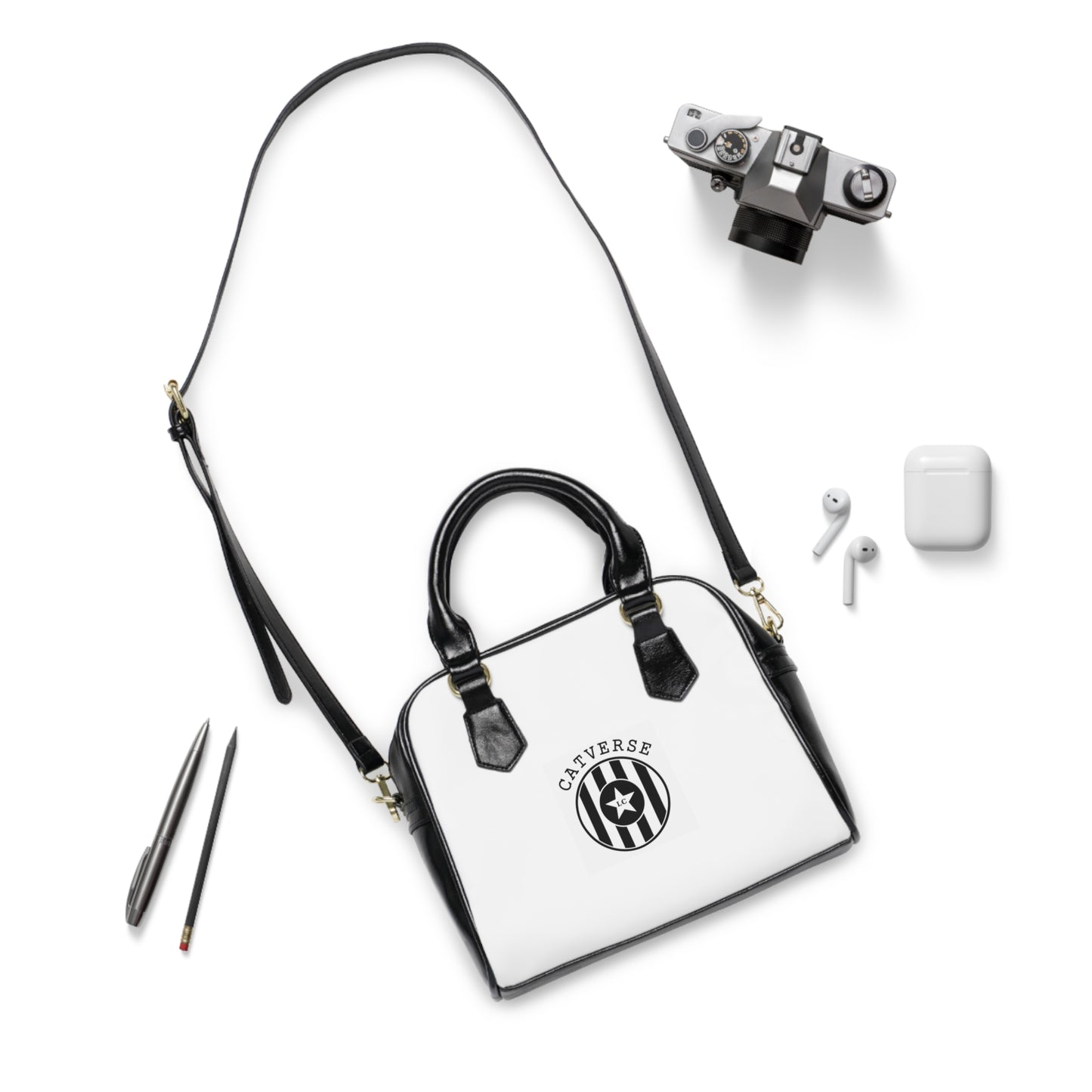 BOLSO CUTE: CATVERSE BLAN NEGRE GATET ULLS BLAUS